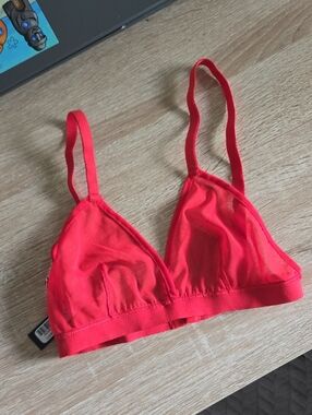 Joe's Jeans Red Mesh Triangle Bralette